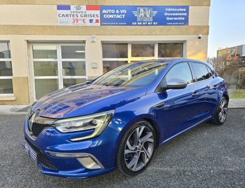 RENAULT MEGANE IV GT 1.6 TCe 205CH EDC 4 CONTROL Du 31.12.2015 – 163 000 KMS – 11 490 €